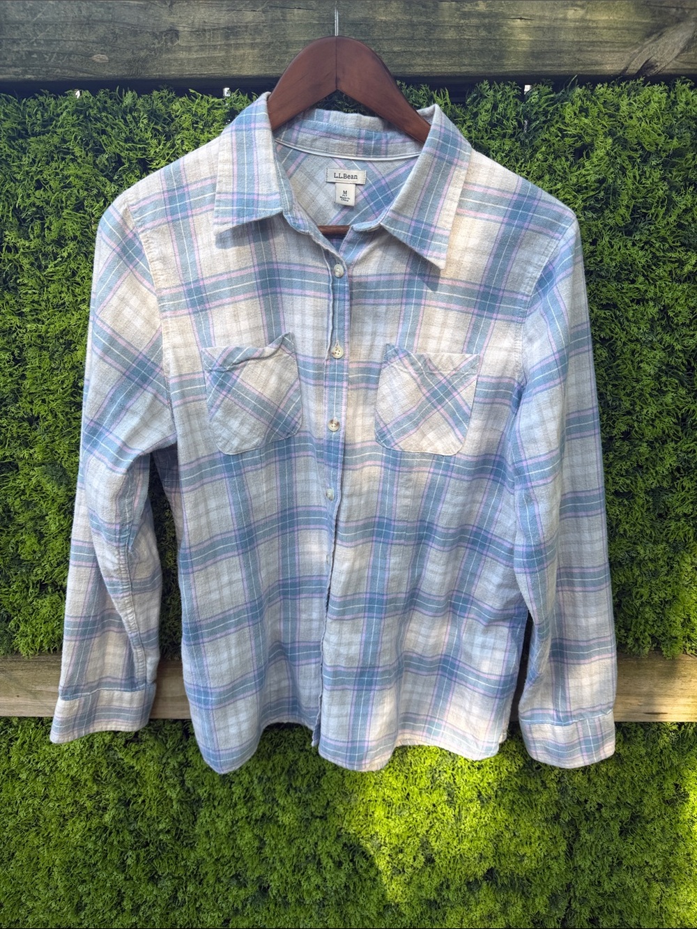 L.L. Bean Pastel Plaid Button-Down Shirt